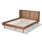 Baxton Studio Rina Walnut Finished and Rattan Full Size Platform Bed with Headboard 159-9812-9813 - alternate 2